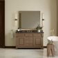 James Martin Vanities Brookfield 60" Single Bathroom Vanity in Pecan with 3 cm Charcoal Soapstone Quartz Top and Rectangular Sink, , large