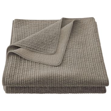 HiEnd Accents Stone Washed Full/Queen Cotton Velvet Quilt in Taupe - Quilt Only, , large