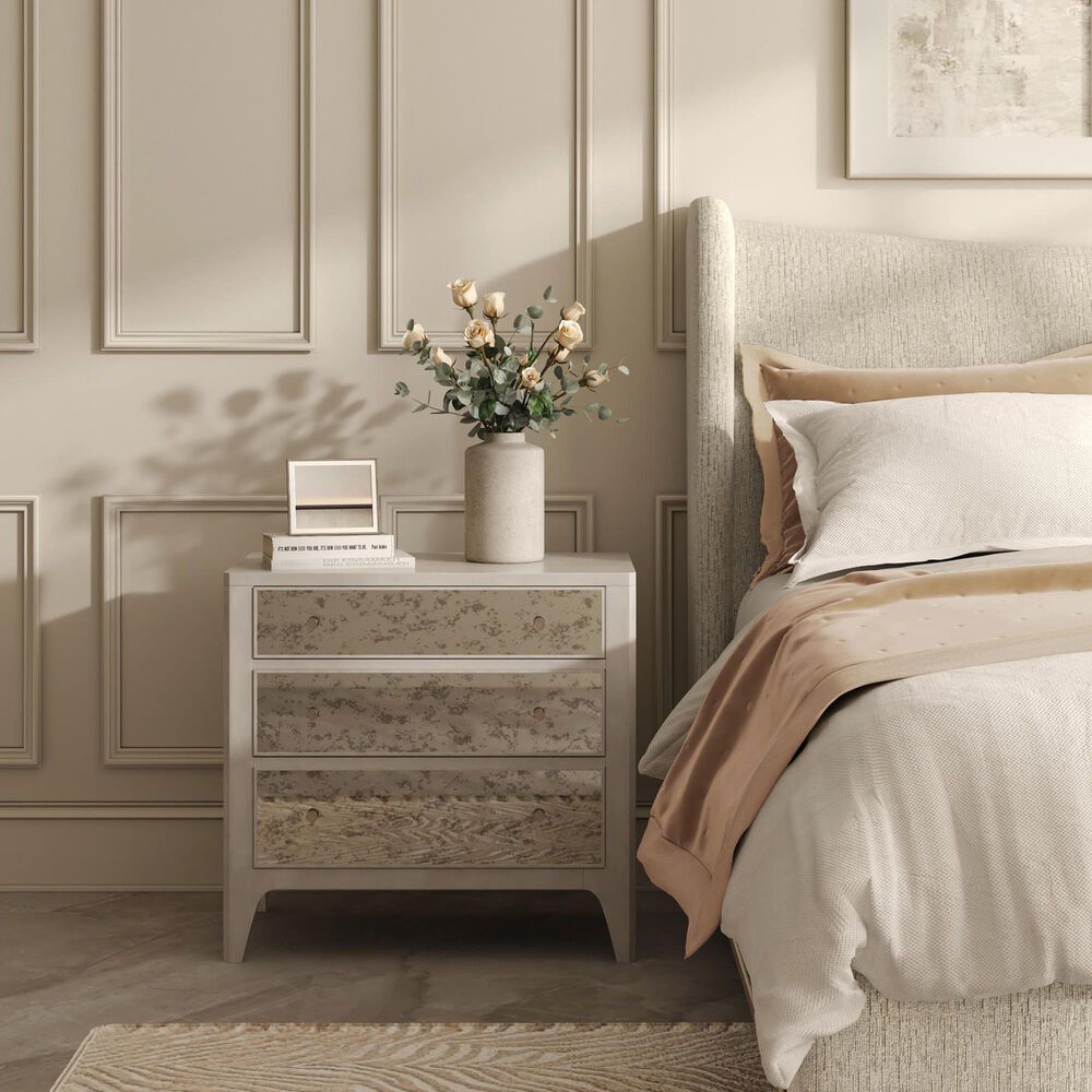 Vantage Mezzanine Queen Upholstered Shelter Bed in Dove Gray, , large
