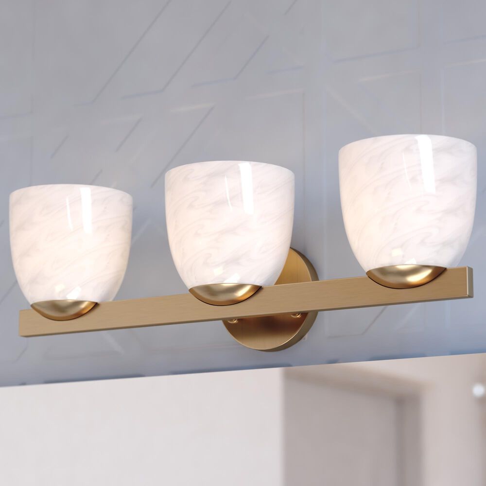 Vaxcel Bosworth 3-Light Bathroom Vanity in Muted Brass, , large