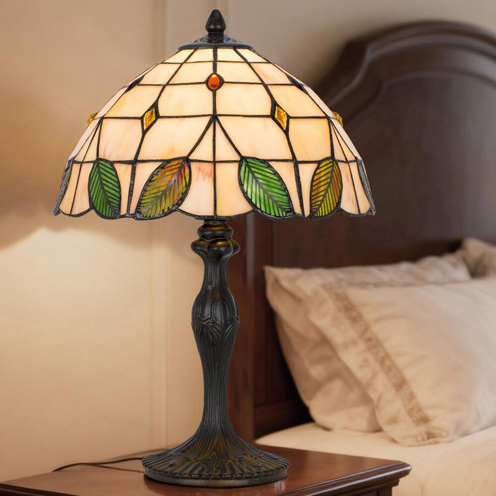 Cal Lighting Willow Tiffany Table Lamp in Bronze, , large