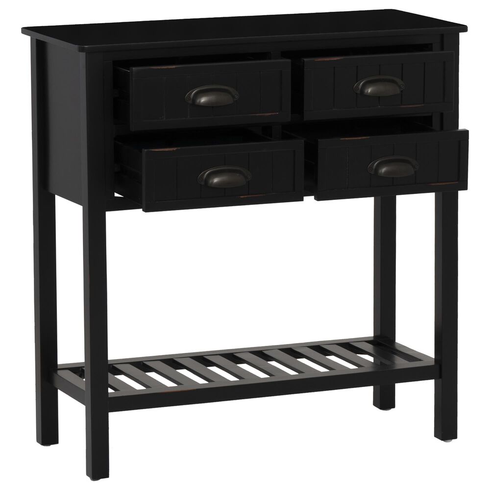 Linon Home Decor Blume 4-Drawer Console in Antique Black, , large