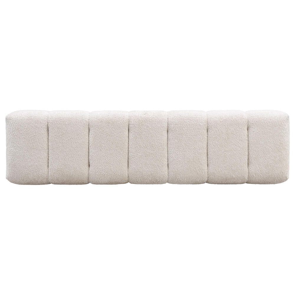 Hearth and Haven 64" Upholstered Dining Bench with Feet Pads in Beige, , large
