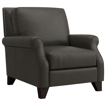 Bassett Greyson Leather Arm Chair in Gun Metal, , large