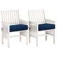 CorLiving Miramar 3-Piece Patio Chat Set in White/Navy Blue, , large