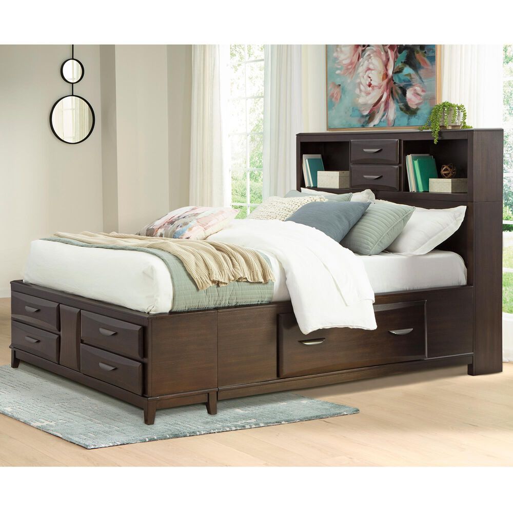 Ashley Vanmore Queen Storage Bed in Dark Brown, , large