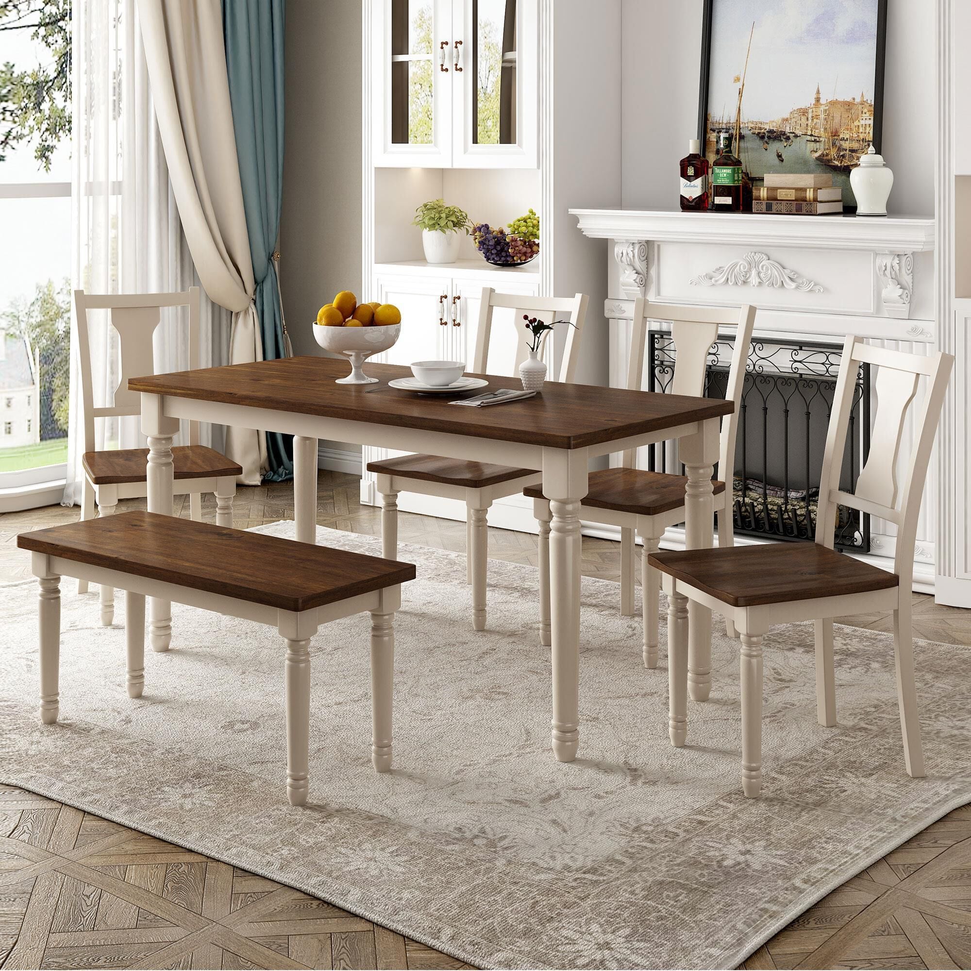 6 piece new arrivals dining set white