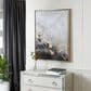 Maple and Jade 40" x 30" Geode Abstract Framed Wall Art in Black, Gold, White and Gray, , large