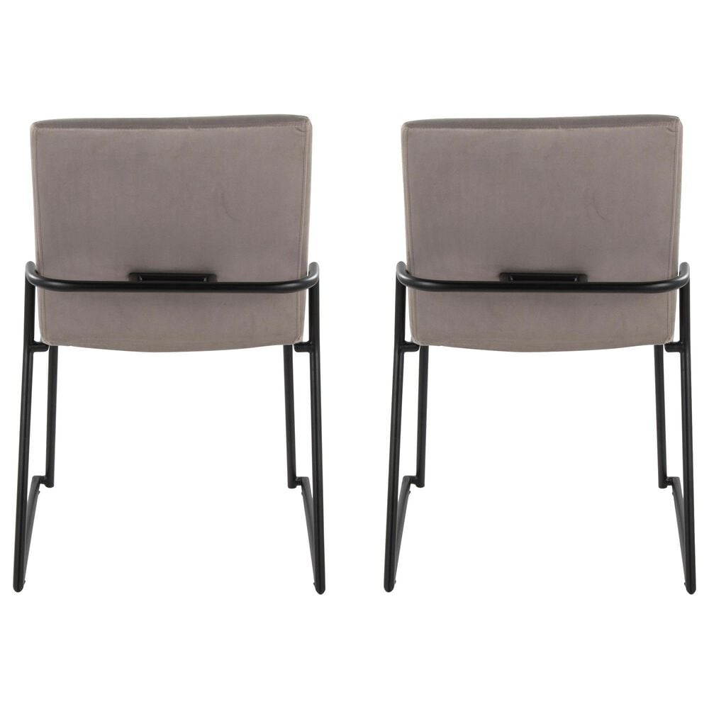 LumiSource Dutchess Side Chair with Silver Velvet Cushion in Black (Set of 2), , large