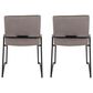 LumiSource Dutchess Side Chair with Silver Velvet Cushion in Black (Set of 2), , large