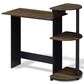 HOMLUX Compact Computer Desk with 3 Side Storage Shelves in Columbia Walnut and Black, , large