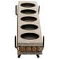 Maple and Jade Pillar 5-Plate Decorative Candelabra in Washed Brown and Matte Black, , large