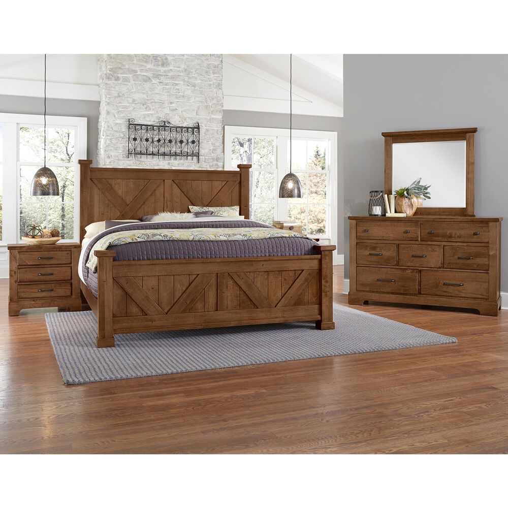 Viceray Collections Cool Rustic 7-Drawer Dresser with Mirror in Amber, , large