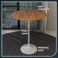 Leisuremod LeisureMod Verve Collection Modern Bar Height Table White Base with 36 Round Cognac Brown MDF Top, , large