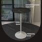 Leisuremod LeisureMod Verve Collection Modern Bar Height Table White Base with 27 Round Black Marbelized MDF Top, , large