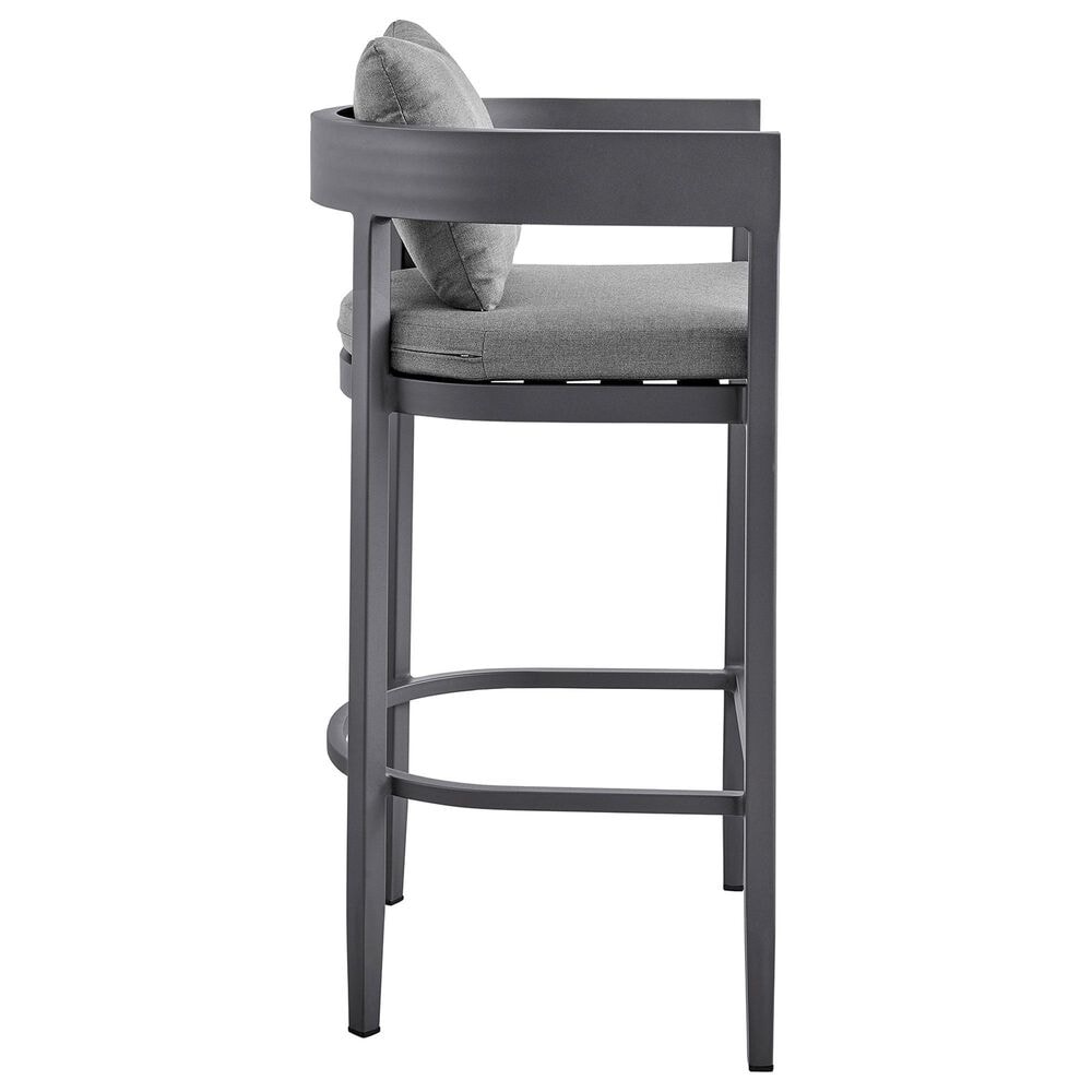 Armen Living Argiope Patio Bar Stool in Dark Gray, , large