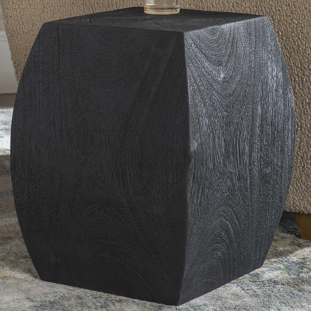 Uttermost Grove Accent Stool in Rustic Black, , large