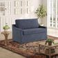 Lifestyle Solutions Harper Twin Convertible Sleeper Loveseat in Navy, , large