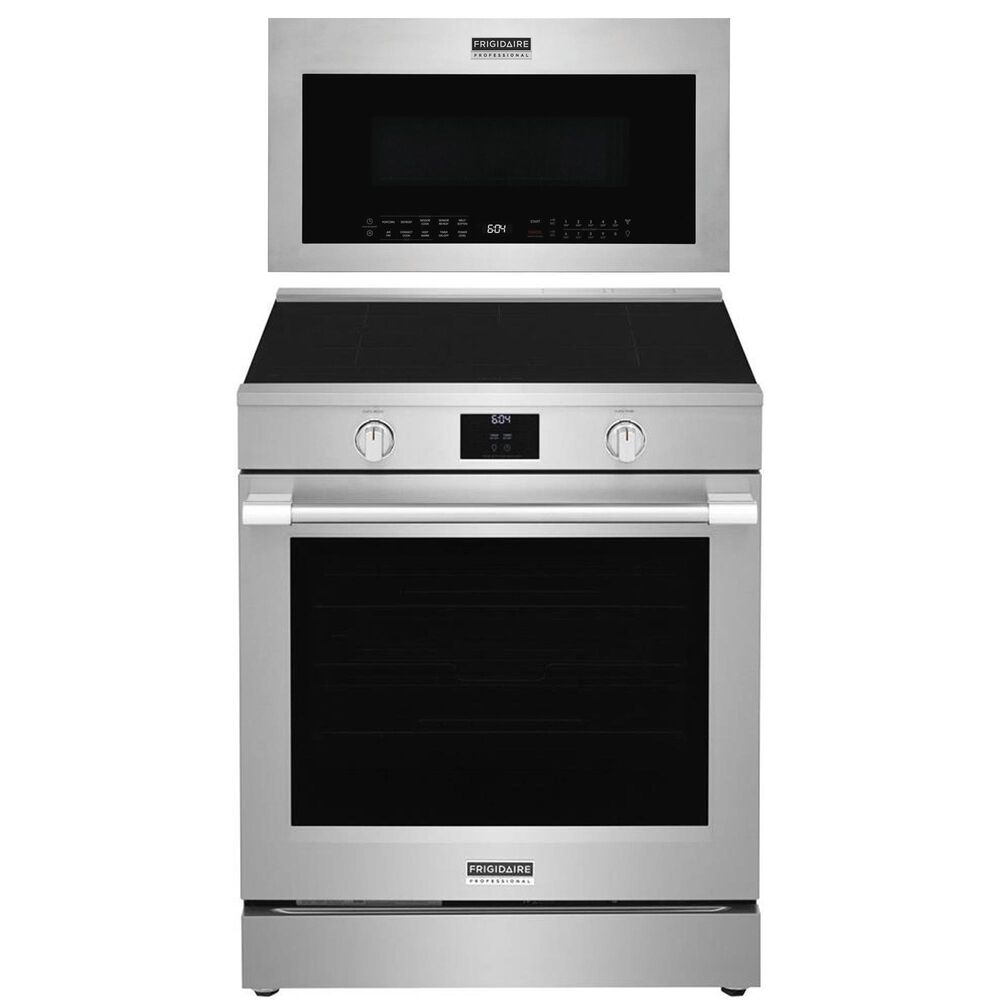 Frigidaire Professional 2-Piece Kitchen Package with 6.2 Cu. Ft. Induction Range and 1.9 Cu. Ft. Over-The-Range Microwave in Stainless Steel, , large
