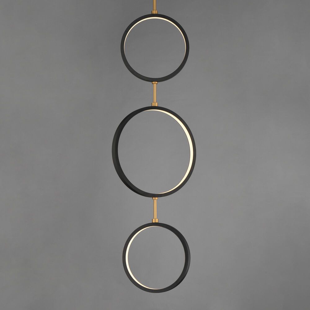 Maxim Lighting Hoopla 3-Light LED Pendant in Black and Gold, , large