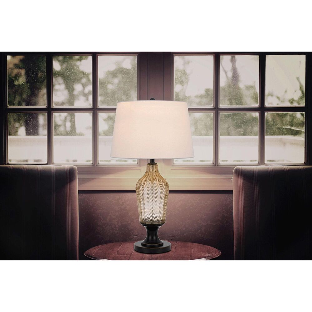 Cal Lighting Fluted Table Lamp in Smoked and Dark Bronze, , large