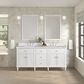 James Martin Vanities Lorelai 72" Double Bathroom Vanity in Bright White with 3 cm Eternal Jasmine Pearl Silestone Top, Rectangular Sinks and FreePower Wireless Charger, , large