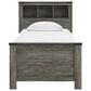 Ashley Frandern 4-Piece Twin Bookcase Bedroom Set in Rustic Warm Gray, , large