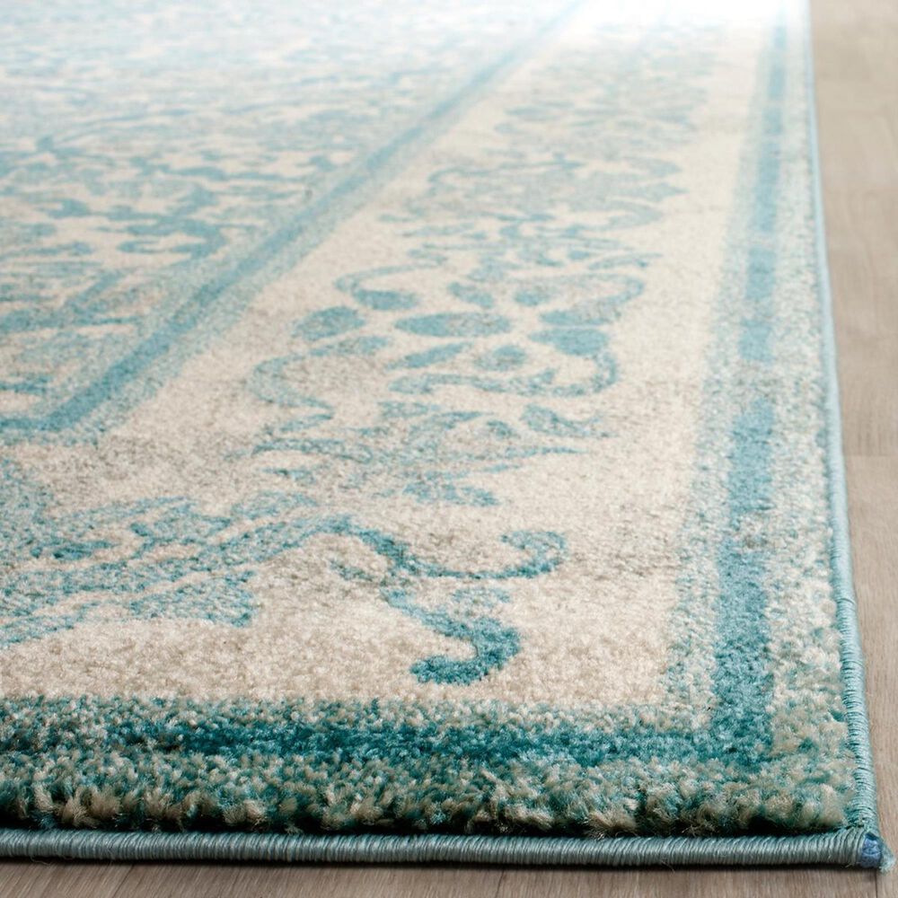 Safavieh Evoke EVK242C 2&#39;2&quot; x 13&#39; Ivory and Light Blue Runner, , large