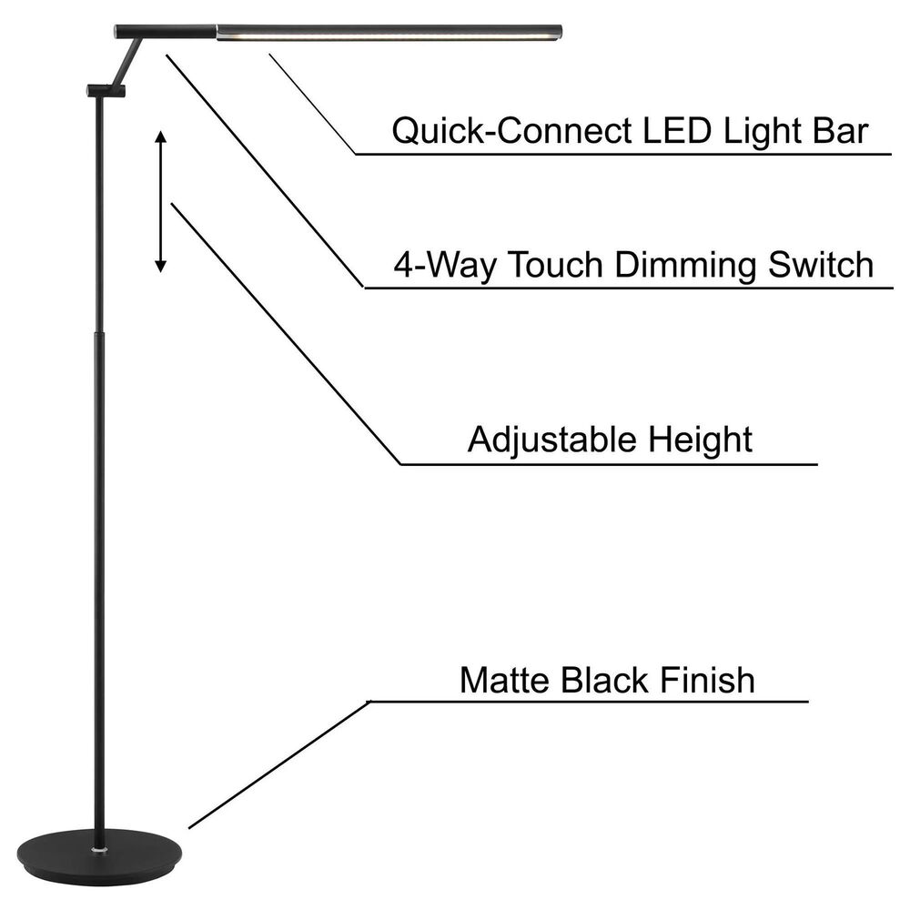 Lite Source Tilla LED Floor Lamp in Black, , large