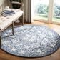 Safavieh Micro-Loop MLP606M 5" Round Blue and Ivory Area Rug, , large