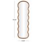 Maple and Jade 71" Wood Abstract Wavy Wall Mirror in Brown, , large