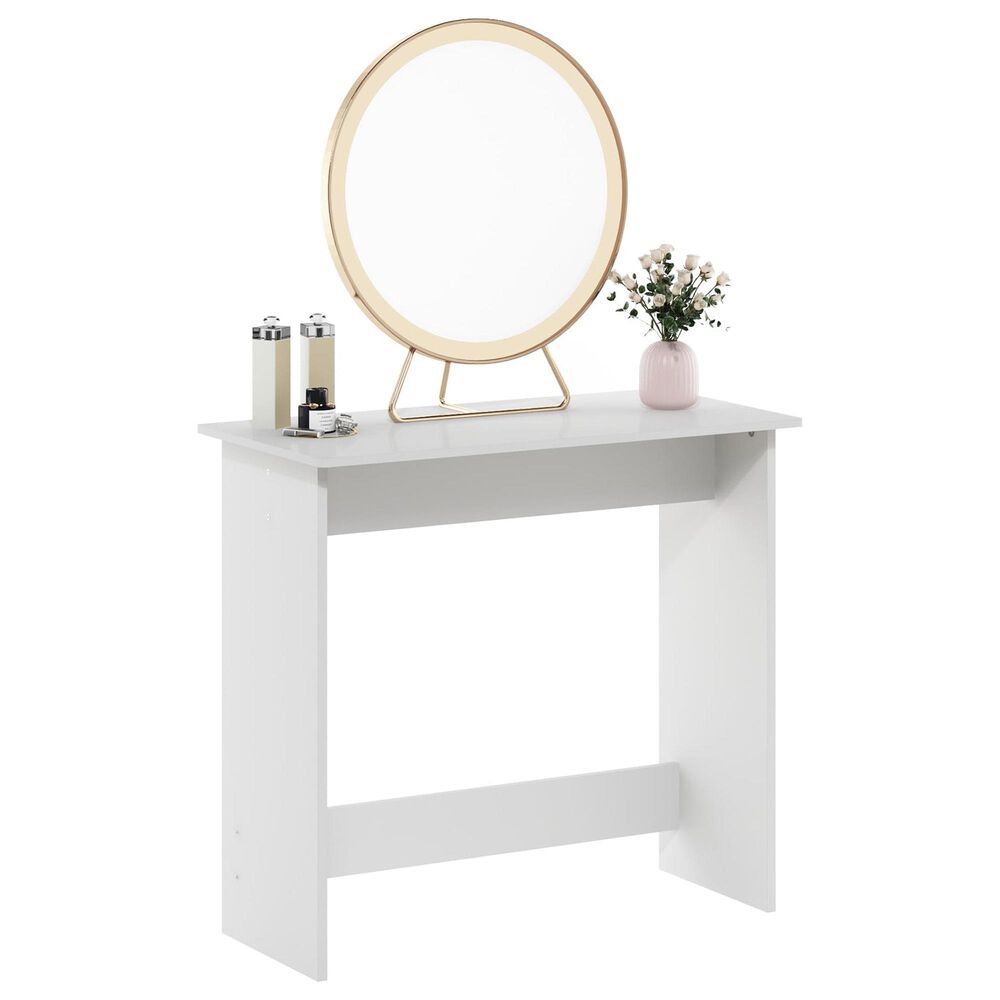 HOMLUX Modern Computer Desk in White, , large