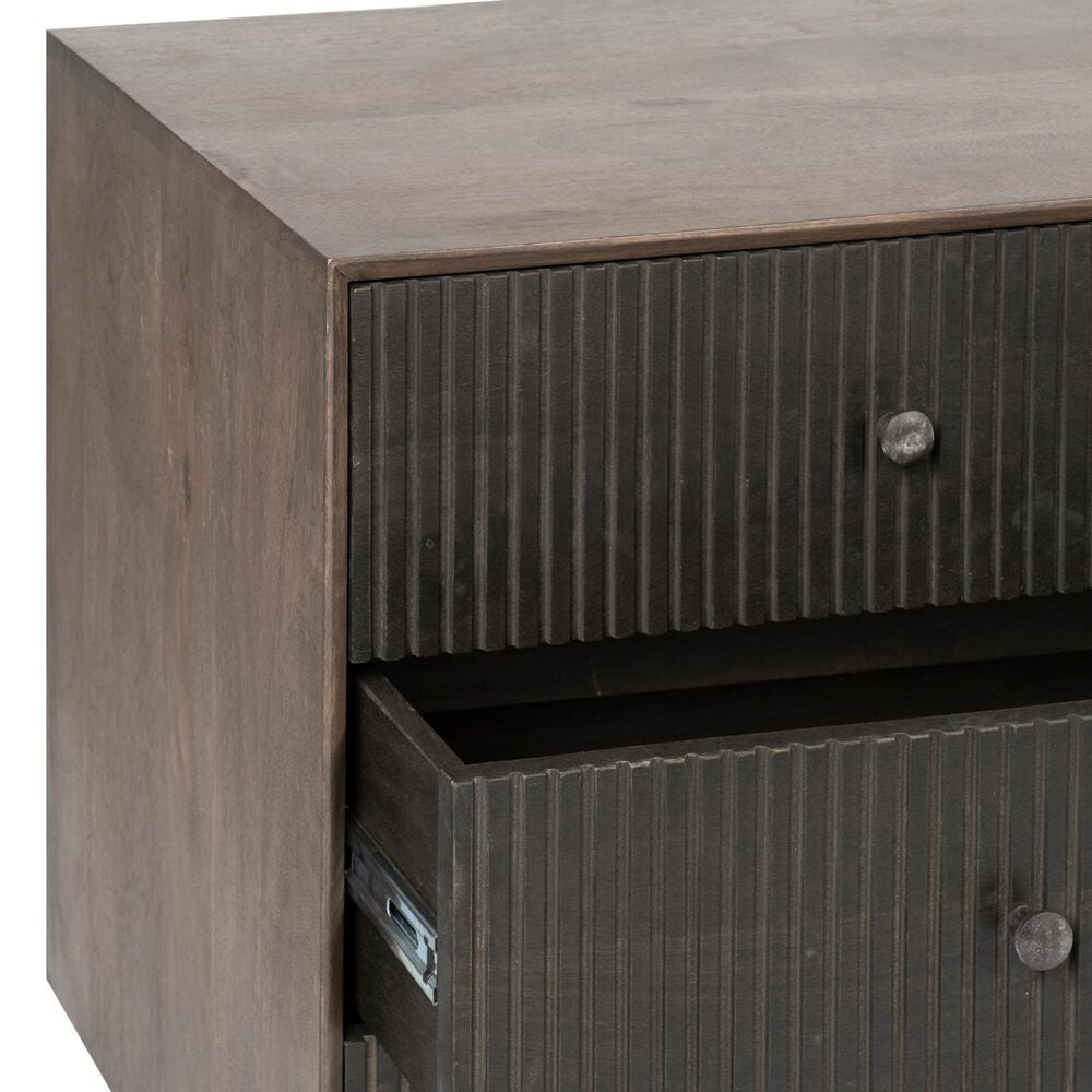 Mercana Grace 6-Drawer Sideboard in Medium Brown, Dark Brown and Matte Black, , large