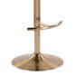 LumiSource Diana Adjustable Barstool with White Faux Leather Upholstery in Gold (Set of 2), , large