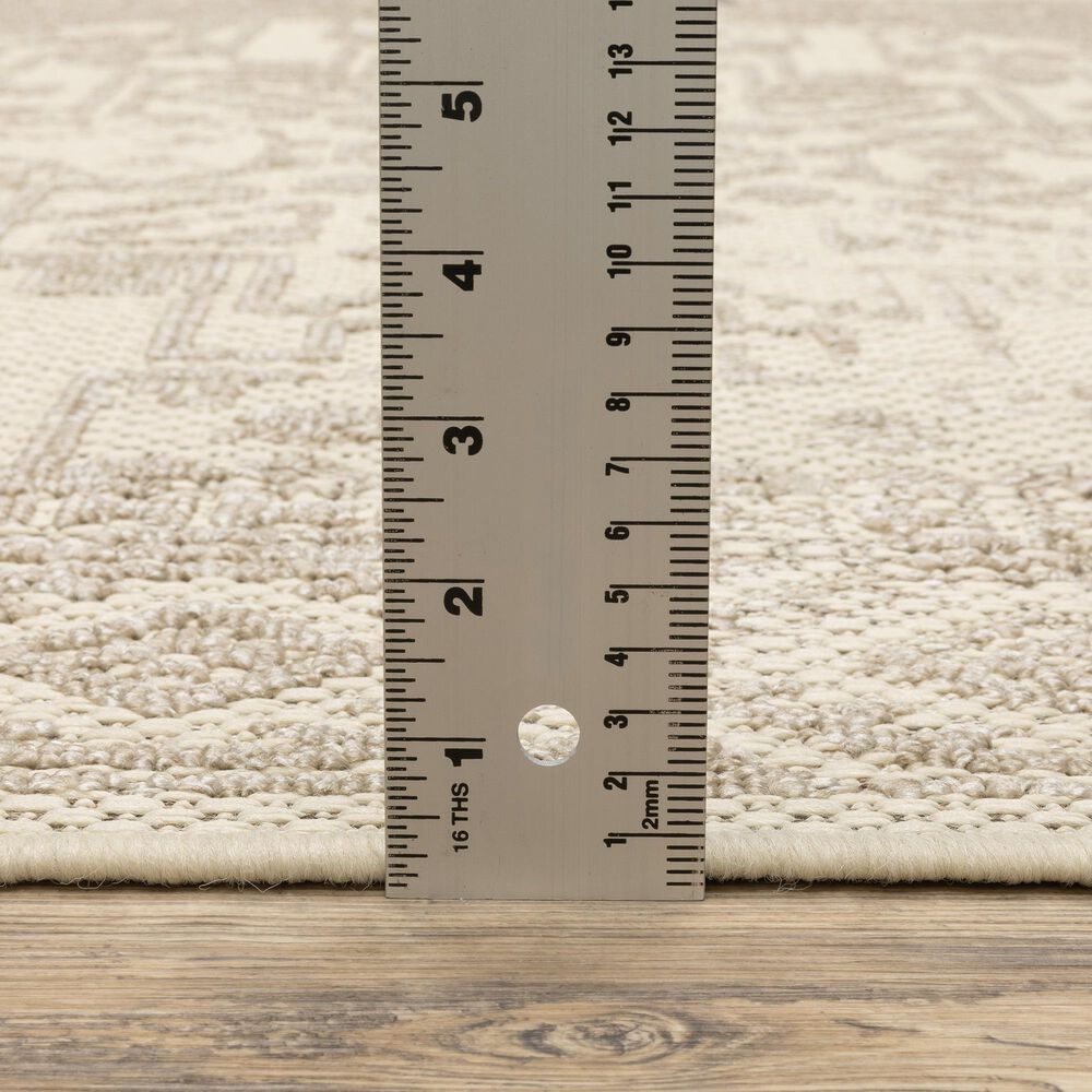 ROW by Oriental Weavers Zarina Southwestern Beige and Ivory 5'3" x 7'3" Indoor/Outdoor Area Rug, , large