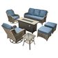 HOMLUX 7-Piece Patio Set in Denim Blue, , large