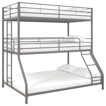 DHP Cormac Twin Over Full Triple Bunk Bed in Silver, , large