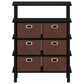 HOMLUX 5-Tier Modern Storage Bookshelf with 6 Storage Bins in Black Oak, , large
