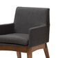 Baxton Studio Nexus Arm Chair with Dark Grey Cushion in Walnut Brown (Set of 2), , large