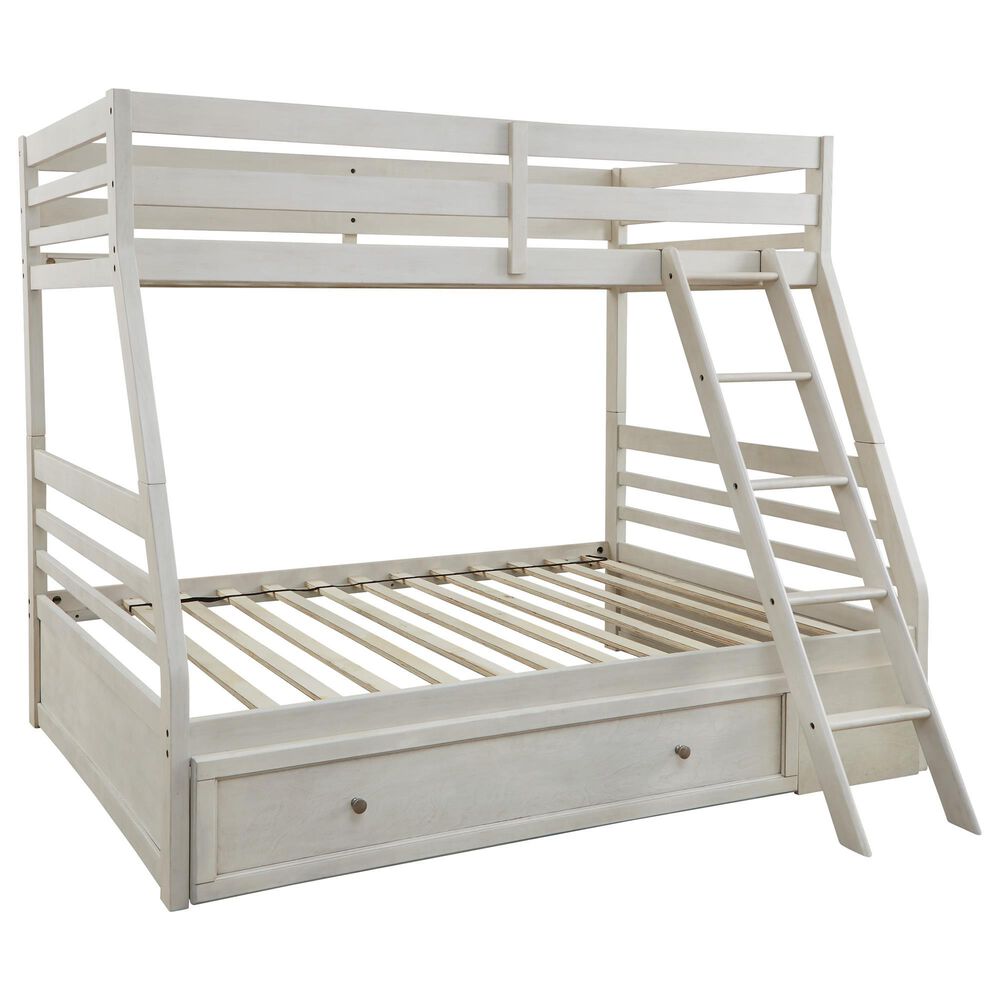 Ashley Robbinsdale Twin over Full Bunk Bed with Storage in Antique White, , large