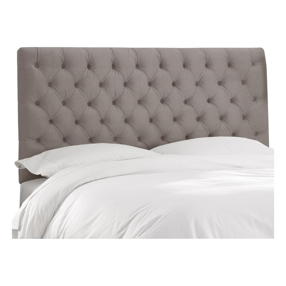 Skyline Furniture King Tufted Headboard in Regal Smoke, , large