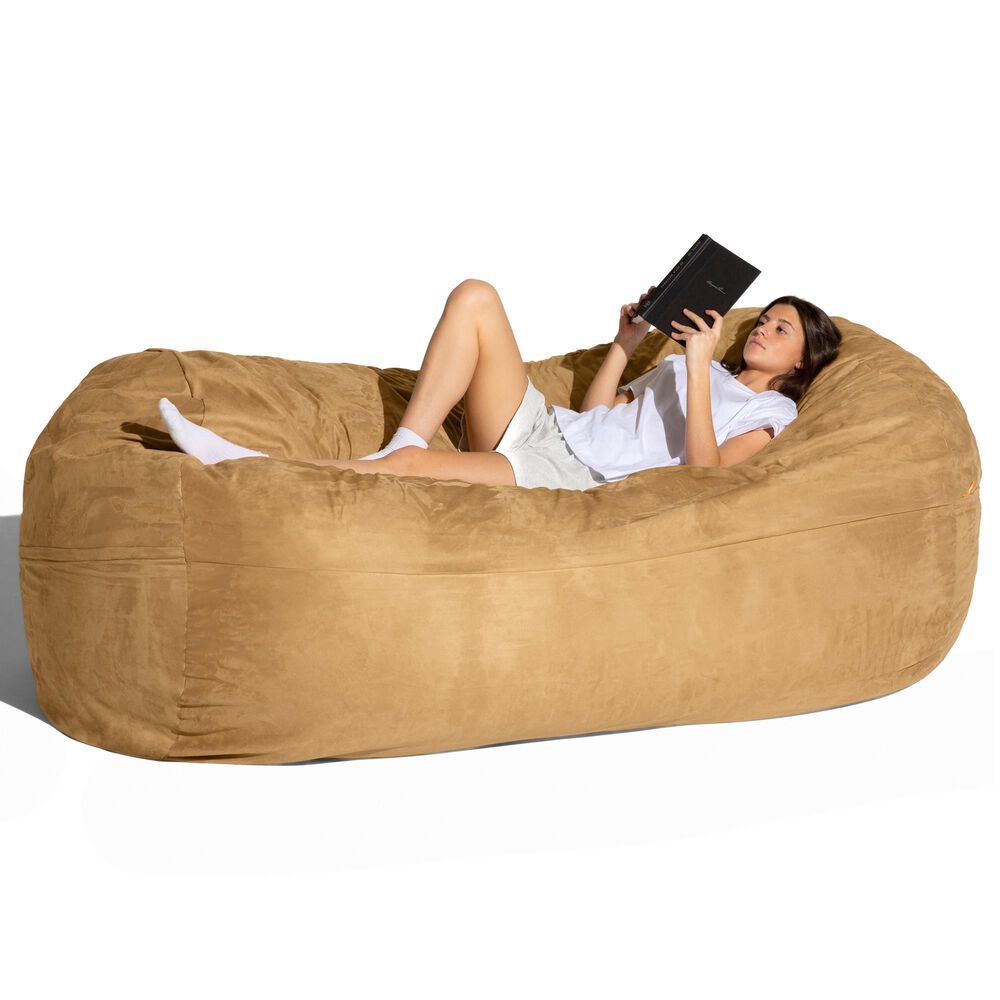 Jaxx 7&#39; Giant Bean Bag Sofa in Camel, , large