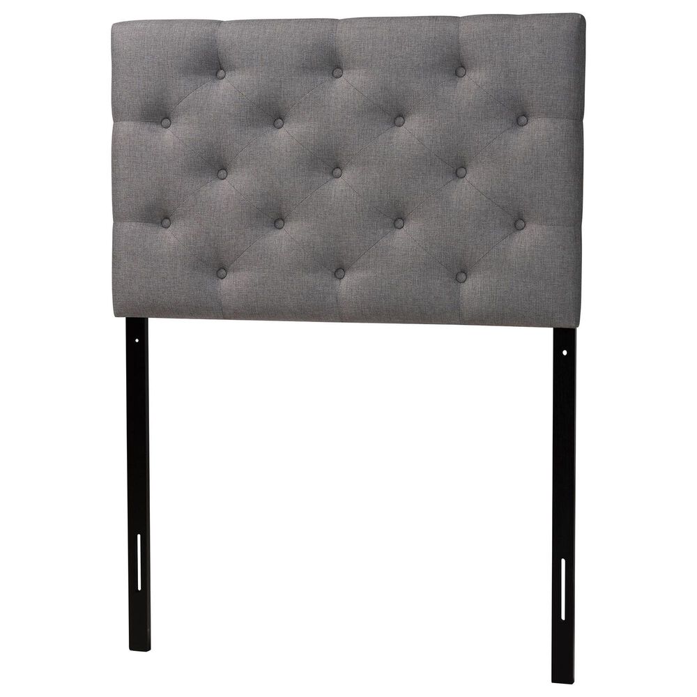 Baxton Studio Viviana Twin Upholstered Panel Headboard in Grey, , large