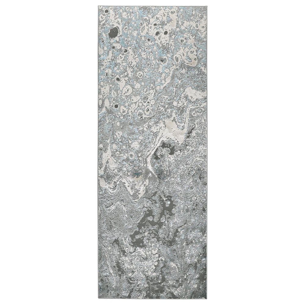 Feizy Azure 2"10" x 7"10" Silver and Blue Runner, , large