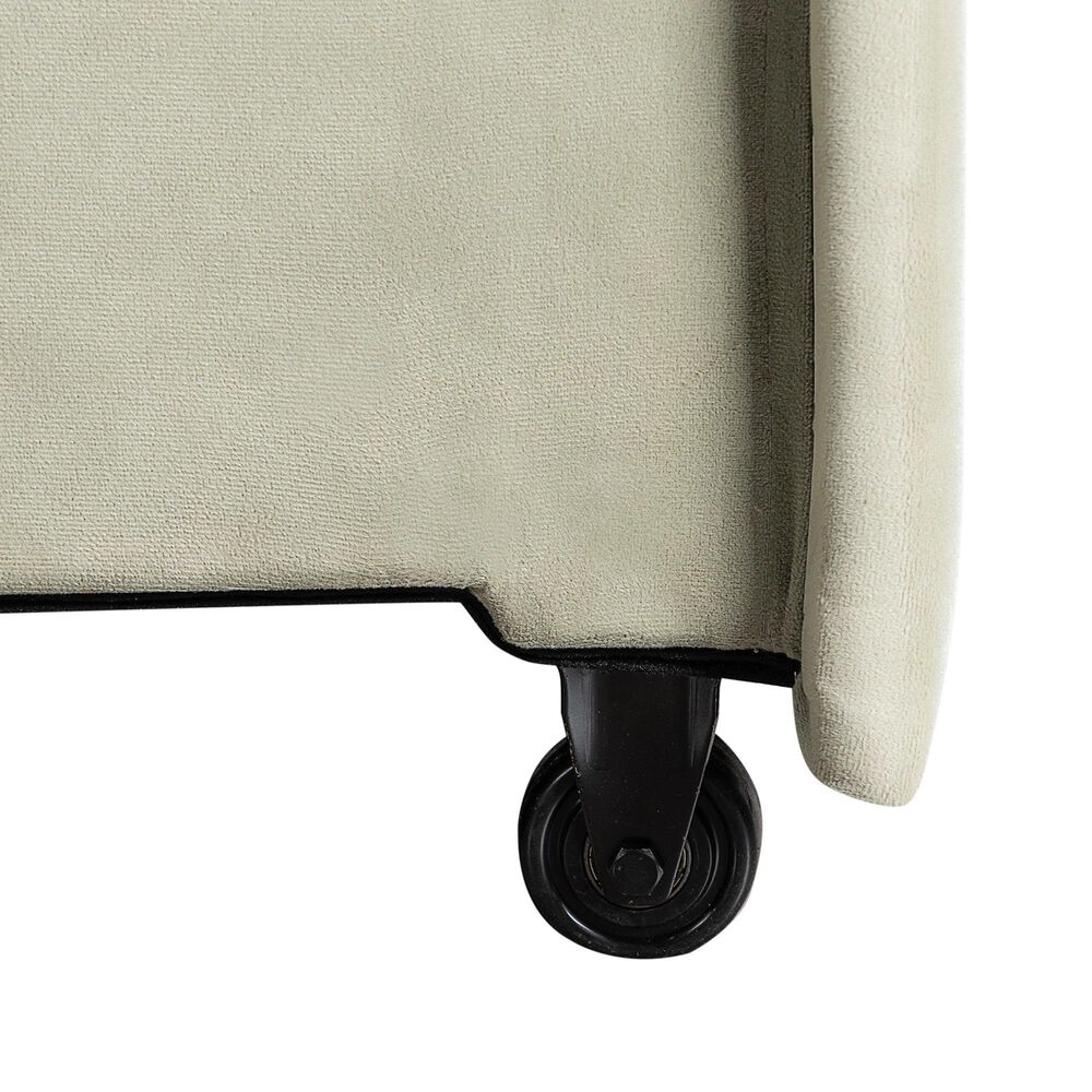 Lifestyle Solutions Delmar Convertible Loveseat with Sage Cushion in Brown, , large