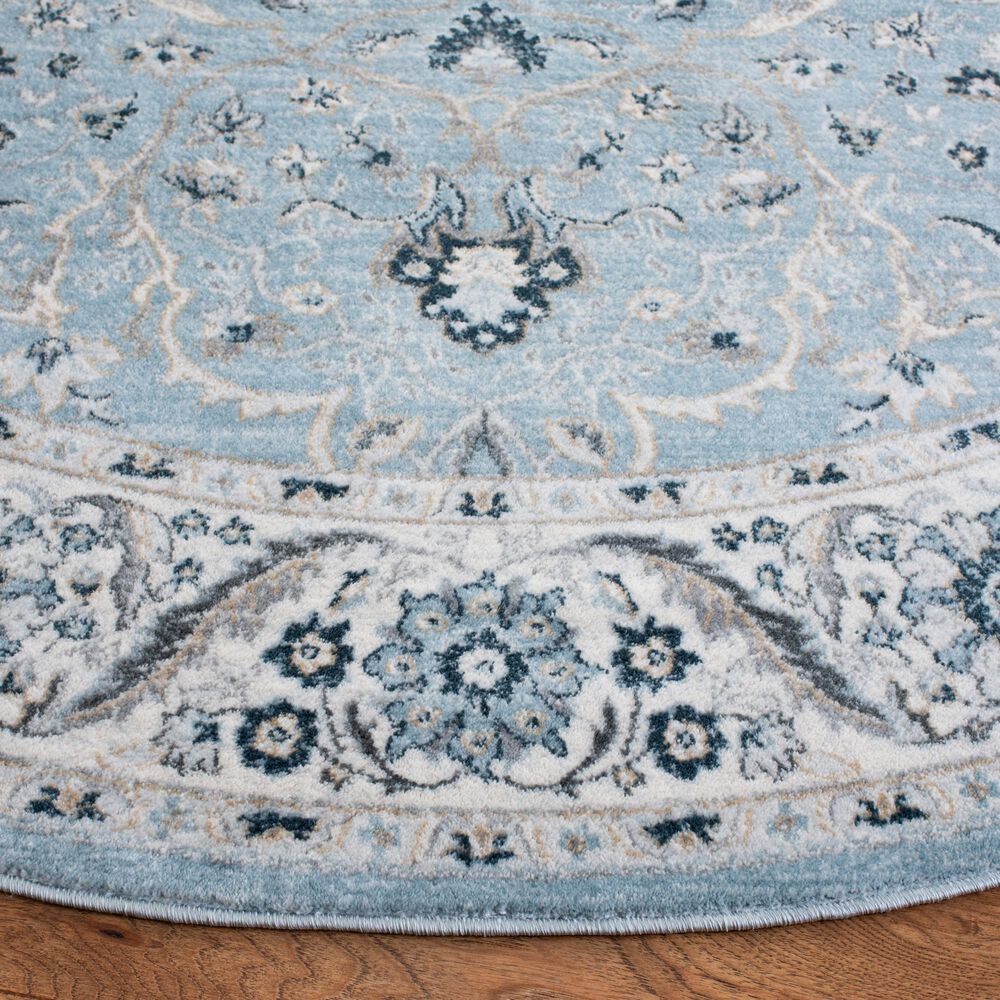Safavieh Isabella 6&#39;7&quot; Round Light Blue and Cream Area Rug, , large