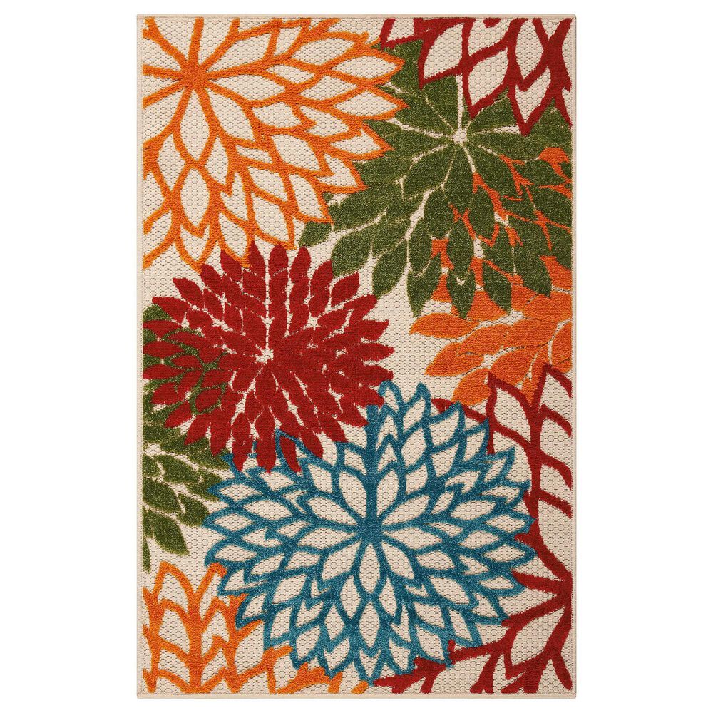Nourison Aloha 3" x 5" Green Indoor/Outdoor Area Rug, , large