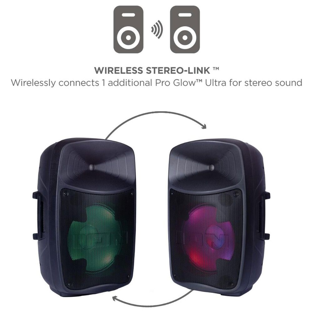 Ion Pro Glow Ultra Bluetooth Party Speaker with Microphone in Black, , large