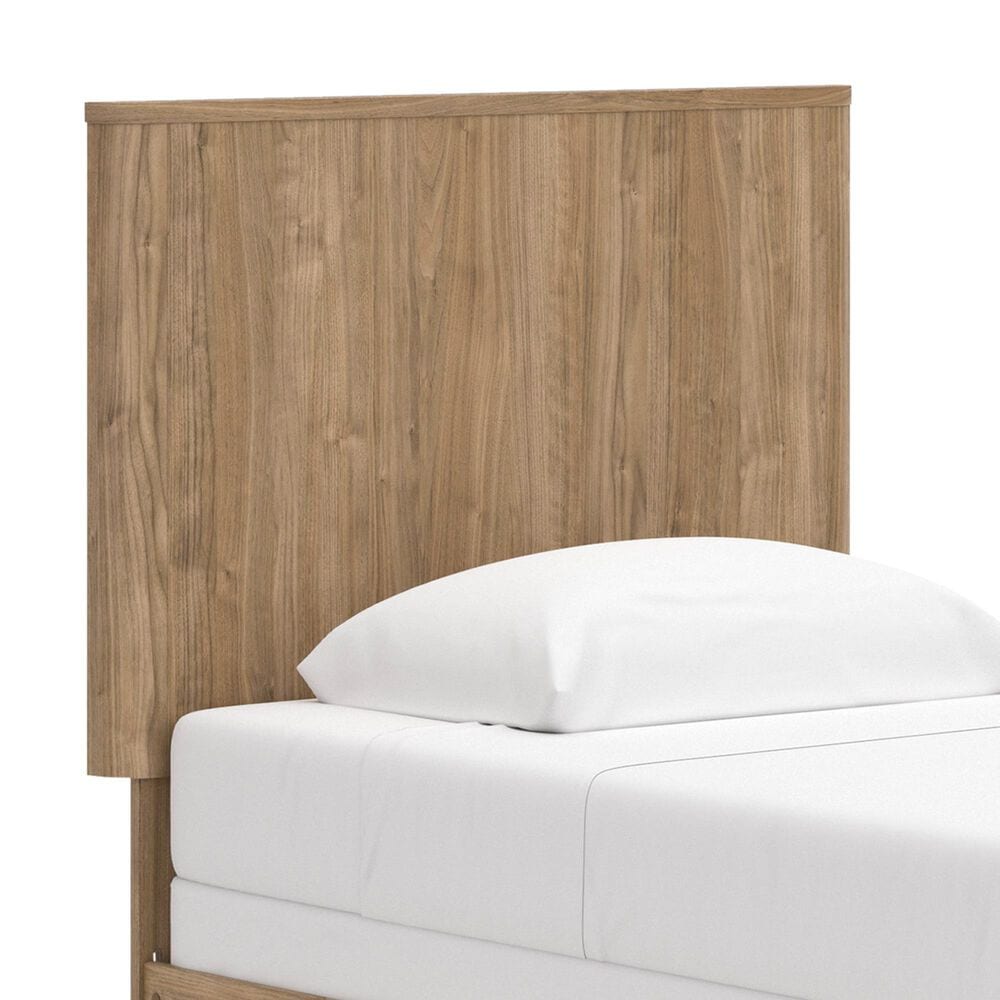 Ashley Gramburg Twin Panel Bed in Warm Brown, , large
