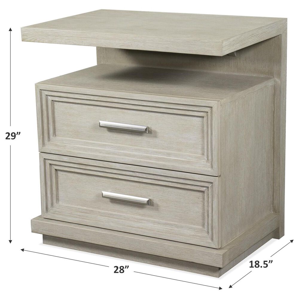 Riverside Furniture Cascade 2-Drawer Nightstand in Dovetail, , large